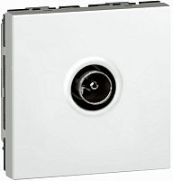 Розетка TV Оконечная Legrand Mosaic для кабель-канала Metra 1-м. 2 мод. белый картинка